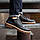 Зимові чоловічі туфлі шкіряні низькі броги утеплені хутром у чорному кольорі, фото 3