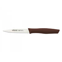 Нож для чистки Arcos Nova коричневый зубчатый длина 10 см, Кухонный нож из стали, Овощной нож 10 см нержавейки