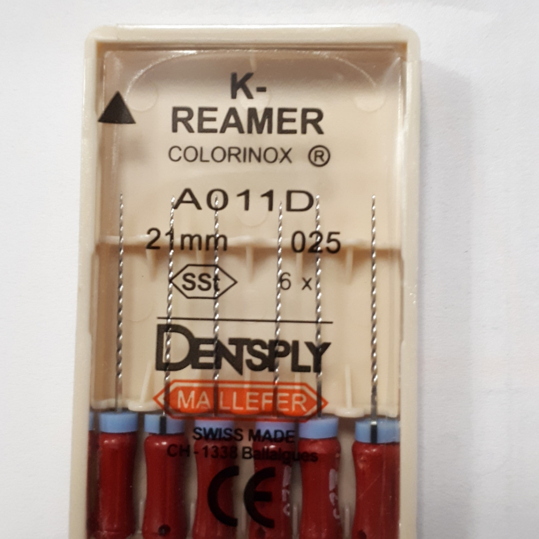 K-Reamers 21 мм, уп.6 шт., No025, Dentsply Maillefer