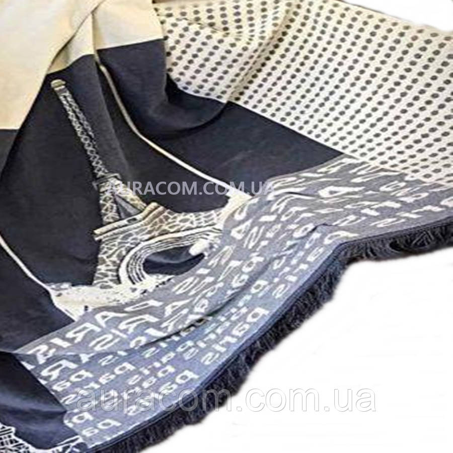 Плед бавовняний, 200 х 240 см. з бахромою, фото 1