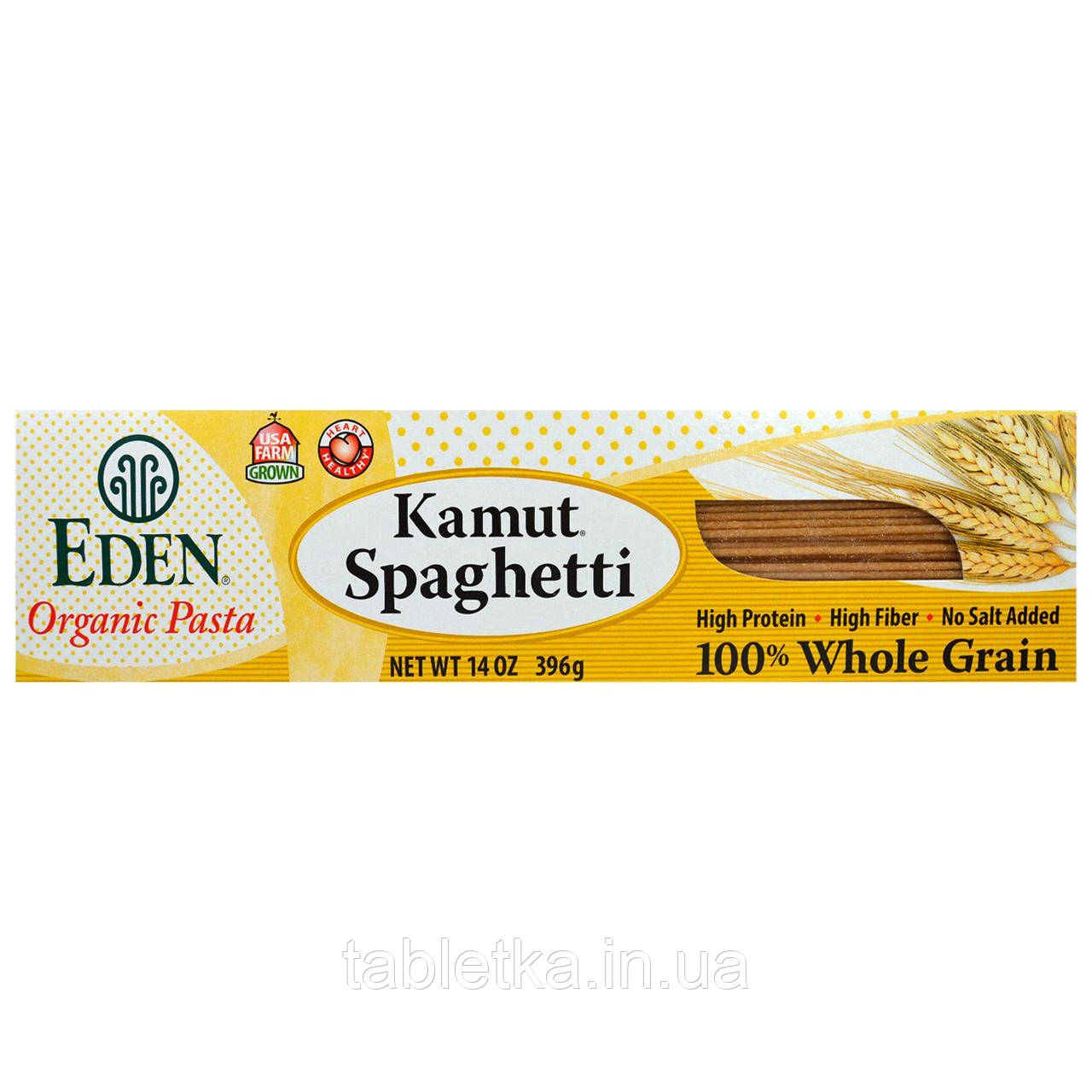 Eden Foods, Органічні макаронні вироби, камут спагеті, 100% цільне зерно, 396 г