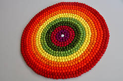 Килим веселка з повстяних кульок, різнобарвний килим у дитячу