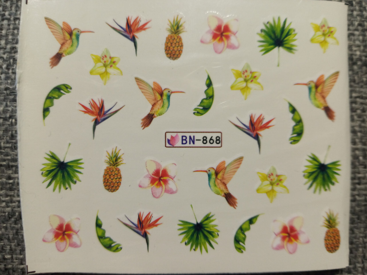 Слайдер-дизайн для нігтів (водні наклейки на нігті) BN-868, фото 1