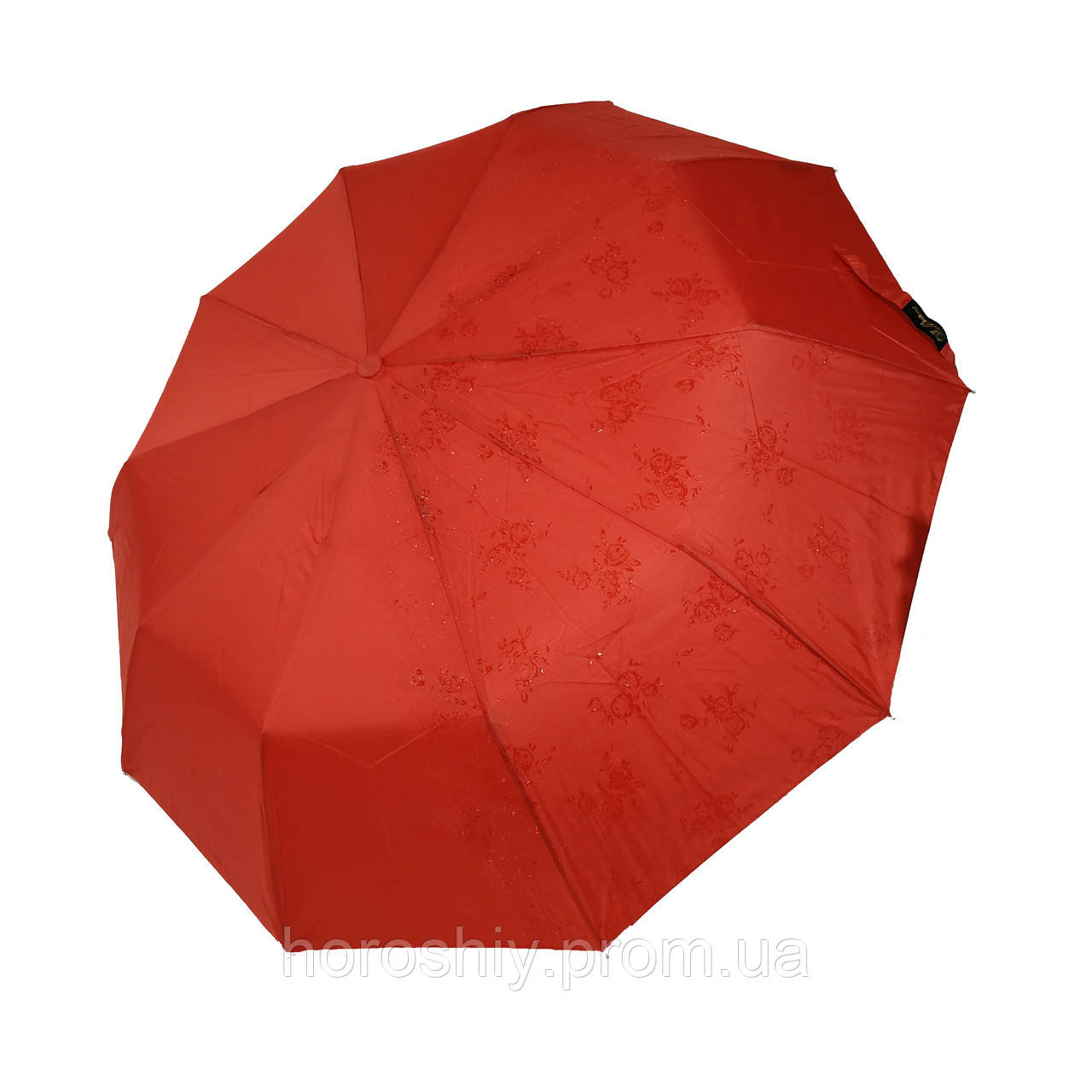 Жіноча складана парасолька-напівавтомат 10 спиць Червона Bellisimo