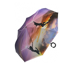 Парасолька навпаки Dolphin розумна парасолька-тростина атласна, фото 2