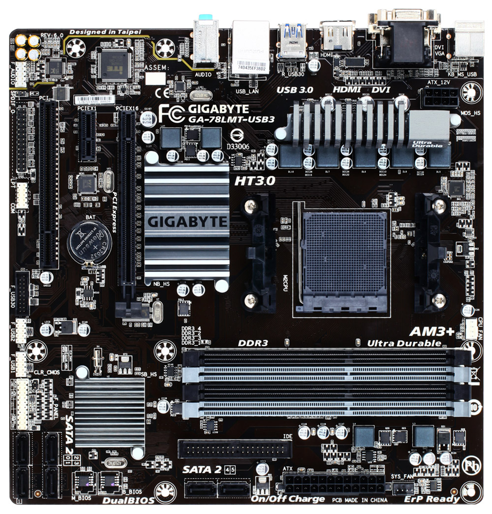 Материнська плата Gigabyte GA-78LMT-USB3 Socket AM3+