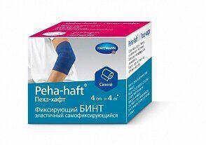 Peha-haft 4см х 4м - Бинт когезивный фіксуючий (Синій)