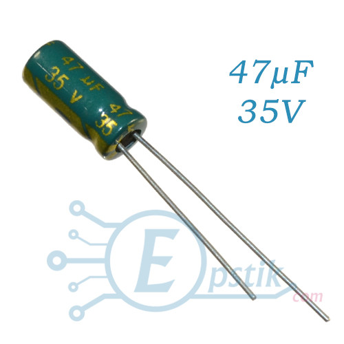 Конденсатор 47uF 35V, (5*11) 105°C., Low ESR
