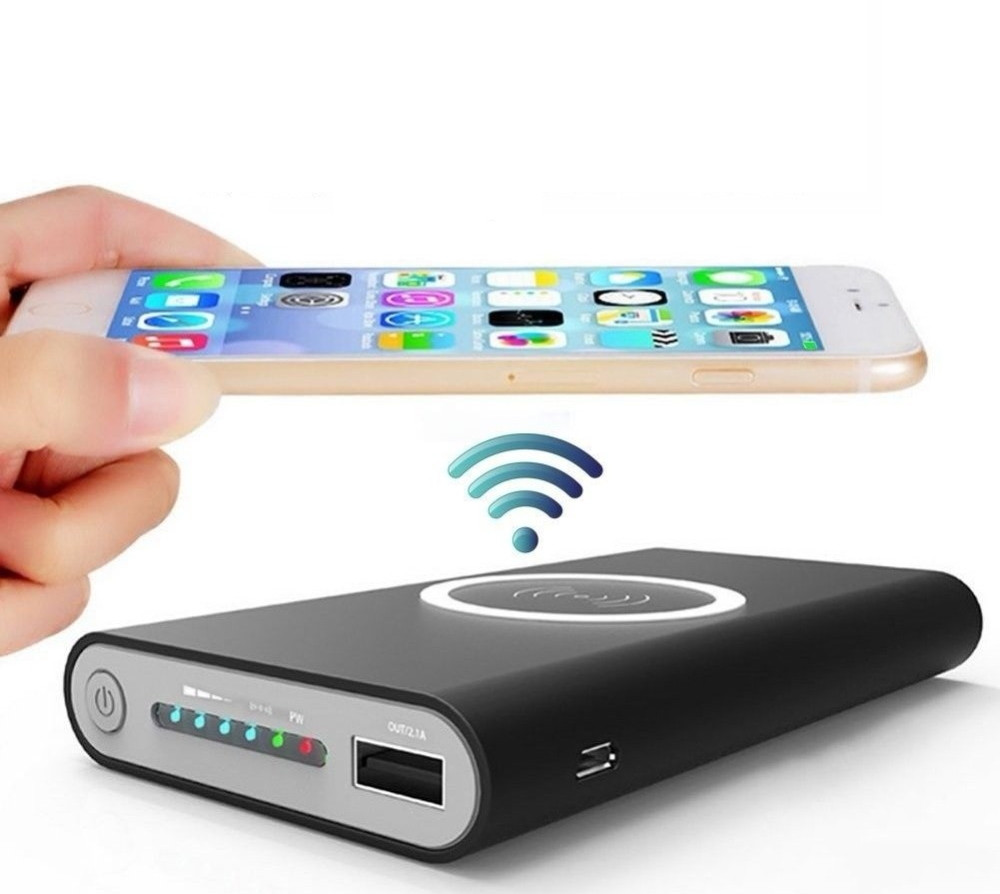 Зовнішній акумулятор Power bank з бездротовою зарядкою 20000 mAh + сонячна панель, фото 1