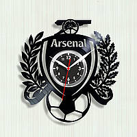Арсенал футбольний клуб Вініловий годинник Арсенал Подарунок для футболіста Настінний декор Годинник кварцовий 30 см