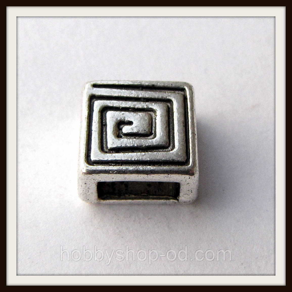 Бусина-рамка для браслетов квадрат спираль (0,8*0,8 см) 8 шт - фото 2 - id-p117378659