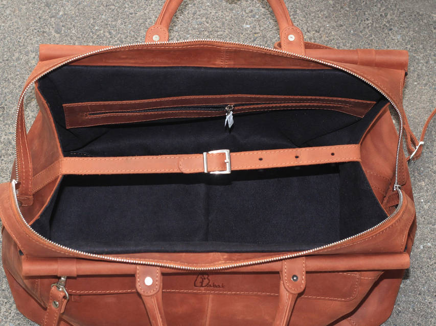Саквояж дорожный кожаный ручной работы 