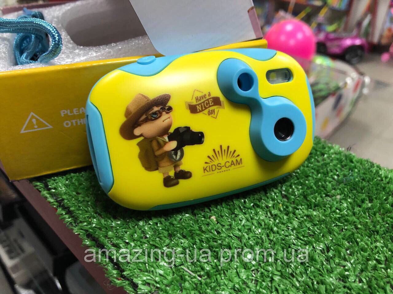 Цифровой Детский фотоаппарат Kids creative camero голубой с желтым Amazing - фото 8 - id-p1044787821