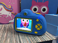 Цифровой Детский фотоаппарат противоударный с функцией видео голубой Amazing