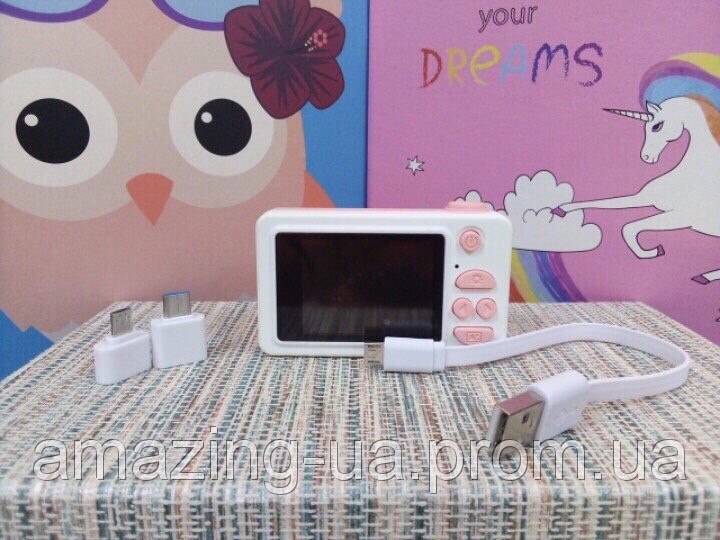 Цифровая Kids digital camera для детей розово противоударная Amazing - фото 2 - id-p1044787818