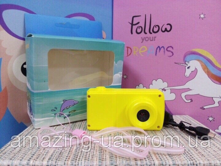 Детский фотоаппарат с видео записью digital camera желтый Amazing - фото 2 - id-p1044787814