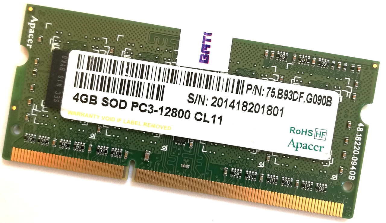 Оперативная память для ноутбука Apacer SODIMM DDR3 4Gb 1600MHz PC3-12800 CL11 (75.B93DF.G090B) Б/У