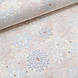 Бавовняна тканина (ТУРЦІЯ шир. 2,4 м) блакитні та сірі сніжинки на світло-бежевому, фото 4