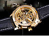 Механічний годинник з автопідзаводом Forsining Skeleton (black-gold) — гарантія 12 місяців, фото 6