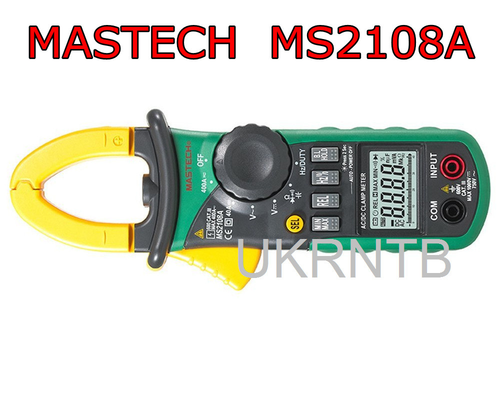 Струмові кліщі MASTECH MS2108A / Струмовимірювальні кліщі (постійний струм, ліхтарик) 0,01-400 А