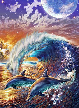 Алмазна живопис На морських хвилях 50 х 40 см (арт. FS894) вишивка стразами
