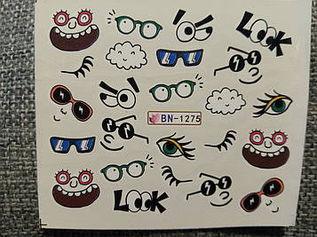 Слайдер-дизайн для нігтів (водні наклейки на нігті) BN-1275