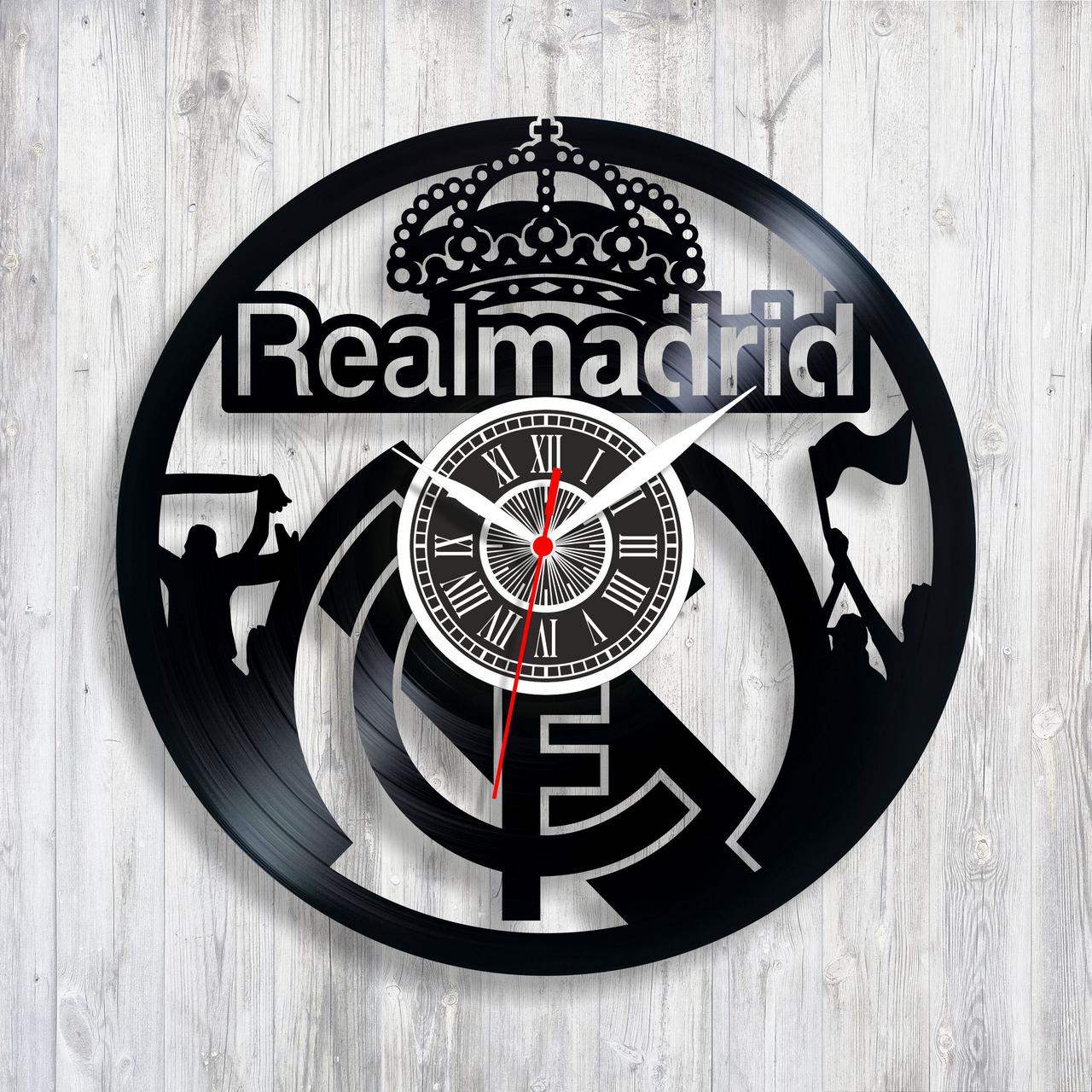 Реал Мадрид годинник ФК годинник вініловий Найкращий футбольний клуб Подарунок тренеру Гарний логотип спортивних годинників
