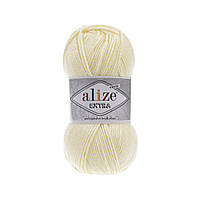 Пряжа Alize Extra 01 крем (Алізе Екстра) пряжа для пінеток, шкарпеток, капців, подушок, покривал