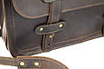 Сумка-портфель чоловіча на клапанах та кобурних гвинтах "Folio" із натуральної шкіри Crazy Horse, фото 4