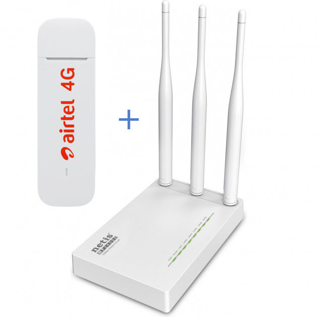 Комплект Wi-Fi роутер Netis MW5230 + 4G модем Huawei E3372
