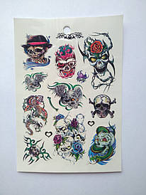 Флеш Тату. 17,5*12 См. Тимчасова. Перевідна. Черепи Та Хрести, 4859, Кольорові