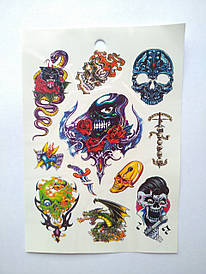 Флеш Тату. 17,5*12 См. Тимчасова. Перевідна. Черепи Та Хрести, 4860, Кольорові