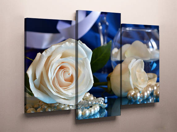 Модульна картина на полотні Білі троянди VE, фото 1
