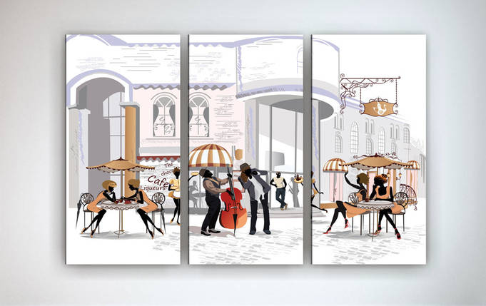 Модульна картина на полотні Кафе VE, фото 1