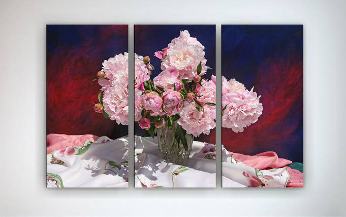 Модульна картина на полотні Півонії VE, фото 1