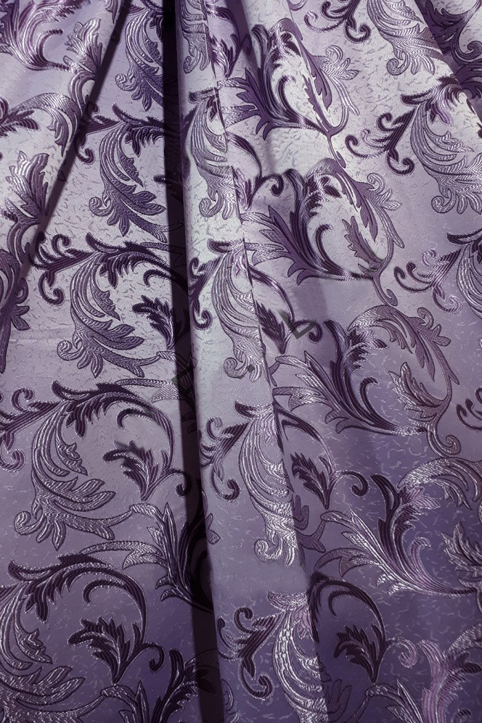 Портьерная ткань для штор Жаккард с рисунком сиреневого цвета - фото 1 - id-p1047509196
