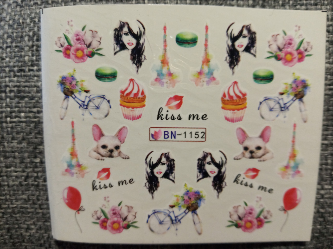 Слайдер-дизайн для нігтів (водні наклейки на нігті) BN-1152, фото 1