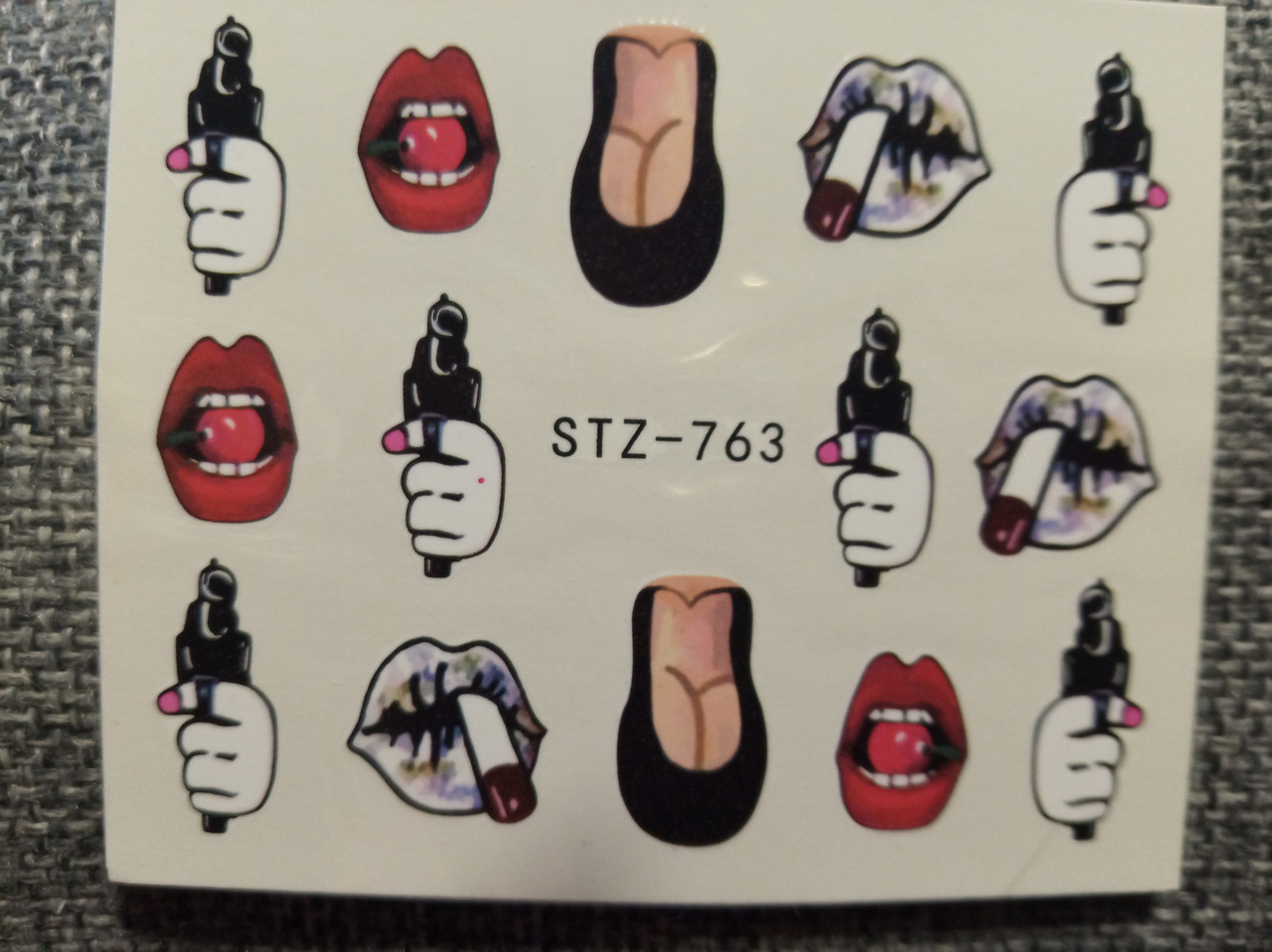 Слайдер-дизайн для нігтів (водні наклейки на нігті) STZ-763, фото 1