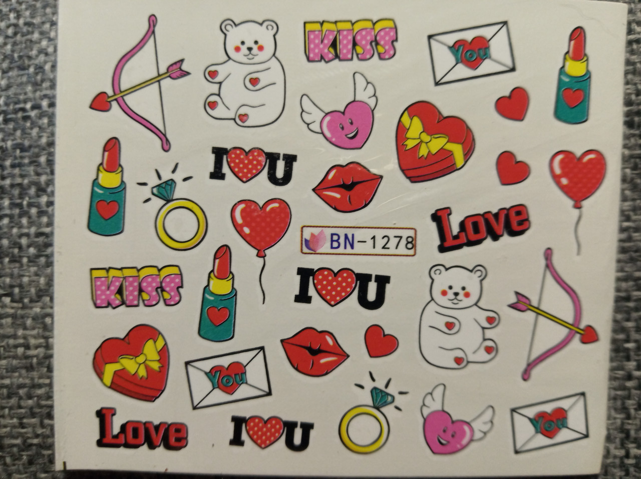 Слайдер-дизайн для нігтів (водні наклейки на нігті) BN-1278, фото 1