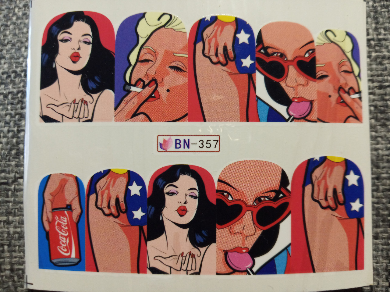 Слайдер-дизайн для нігтів (водні наклейки на нігті) BN-357, фото 1