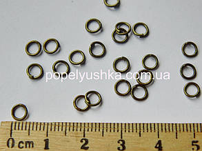 Колечка одинарні 4 мм Бронза 10 шт/уп