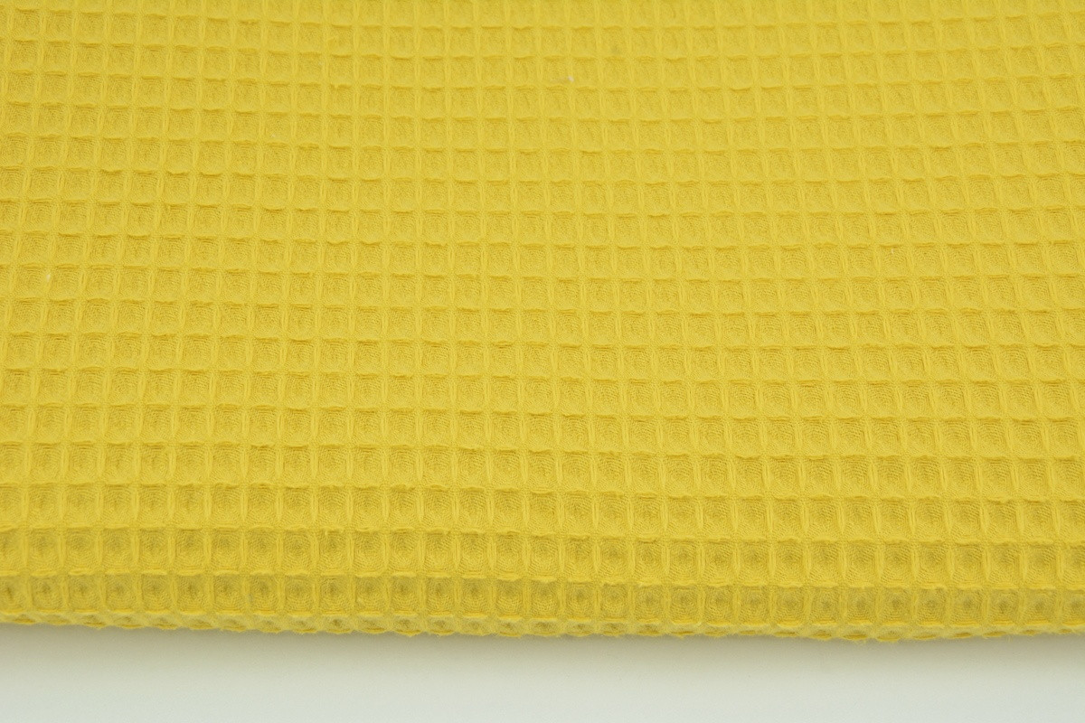 ✁Відріз Бавовняної тканини Вафелька гірчично-жовта 100х75 см