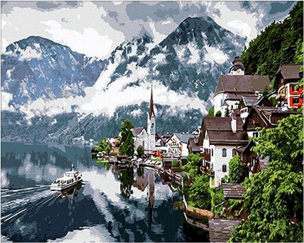Картини розфарбування по номерах 40х50 див. Гальштат. Австрія - фото 1 - id-p548346490