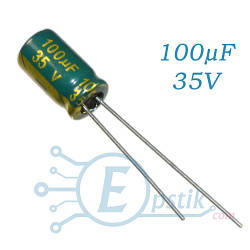 Конденсатор 100uF 35V (6*7) 105°C Low ESR