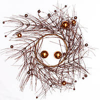 Венок-паутинка с шарами, 50 см, бронзовый (770144-3)
