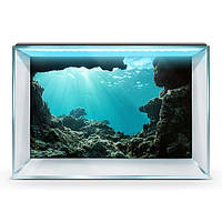 Море для аквариума наклейка с рыбами 45х75 см.