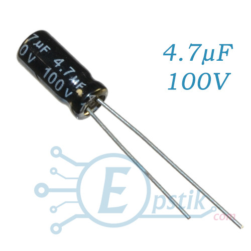 Конденсатор 4.7 uF 100V, (5*11) 105°C