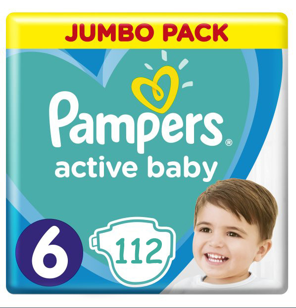 Підгузники дитячі Pampers Active Baby 6 (13-18 кг) Jumbo Pack 112 шт