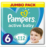 Підгузники дитячі Pampers Active Baby 6 (13-18 кг) Jumbo Pack 112 шт
