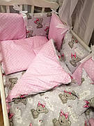 Набір постільної білизни в дитяче ліжечко "Зірочки" - Бортики в ліжечко - 8 предметів